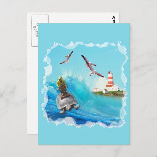 Captain Turtle Postkarte (Vorne/Hinten)