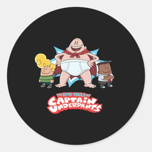 Captain Underpants erster Epic-Film Captain Po Runder Aufkleber (Vorderseite)