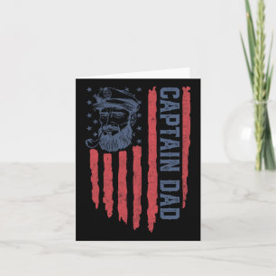 Captain Vater American Flag Funny Pontoon Bootfahr Karte