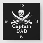 Captain Vater - Classic Quadratische Wanduhr (Vorderseite)