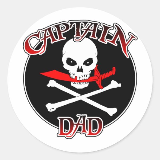 Captain Vater (Cutlass) Runder Aufkleber (Vorderseite)