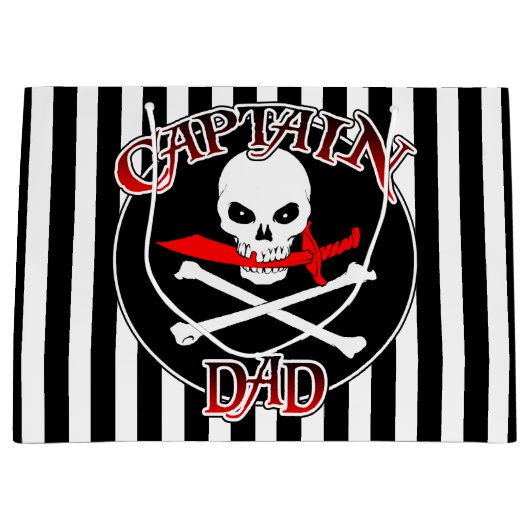 Captain Vater Gift Bag Große Geschenktüte (Vorderseite)
