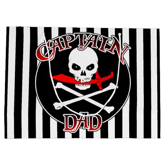 Captain Vater Gift Bag Große Geschenktüte (Rückseite)