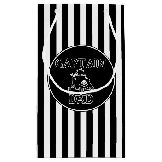 Captain Vater Gift Bag Kleine Geschenktüte (Rückseite)
