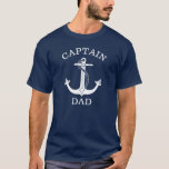 Captain Vater Nautical White Anchor T-Shirt<br><div class="desc">"Captain Vater" liest den Text auf diesem nautischen T - Shirt mit einem weißen Anker mit Seil. Ideal für Väter,  Geburtstage und andere besondere Anlässe,  die das Meer lieben.</div>