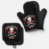 Captain Vater Ofenhandschuh & Topflappen-Set (Vorderseite/Rückseite)