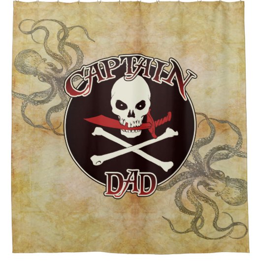 Captain Vater - Von den Deep begeistert Duschvorhang (Vorderseite)