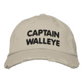 Captain Walleye - Walleye Fishing Bestickte Baseballkappe (Vorderseite)