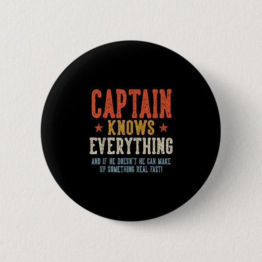Captain weiß alles Vater-Tag Retro Button (Vorderseite)
