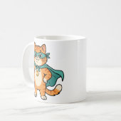 Captain Whiskerton – Süßer Superheld Orangefarbene Kaffeetasse (Vorderseite Links)