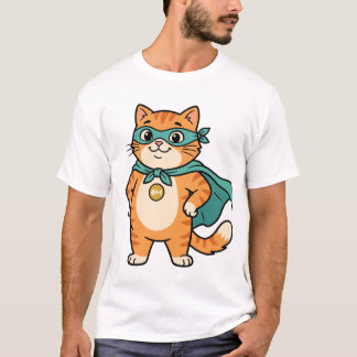 Captain Whiskerton – Süßer Superheld Orangefarbene T-Shirt