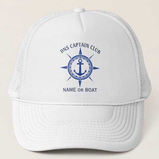 Captain Your Boat Name Truckerkappe (Vorderseite)