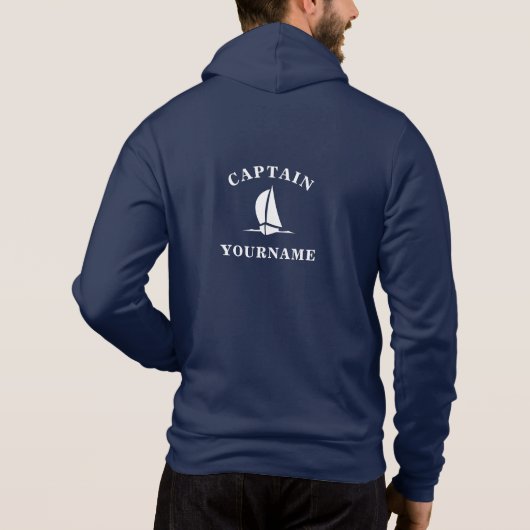 Captain Your Name Nautical Sailor Sweatshirt (Rückseite)