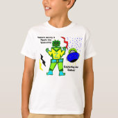 Captain Zacky Green Robot Zippie Spaceship Shirt (Vorderseite)