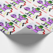 Captain Zoey Robot Pink Dress Blume Raumschiff Geschenkpapier (Ecke)