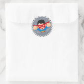 "Captain Zoom" Runder Aufkleber (Tasche)