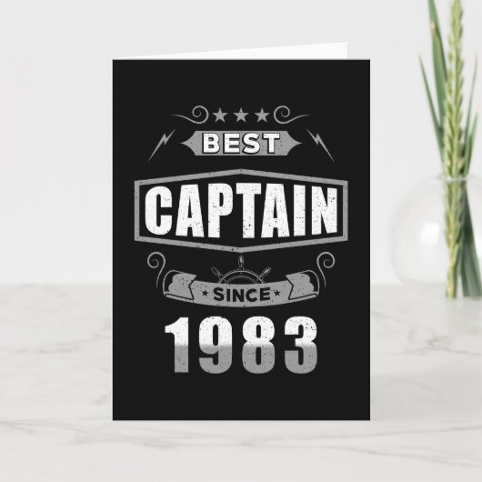 Captain's Birthday Best Captain Since 1983 Karte (Vorderseite)