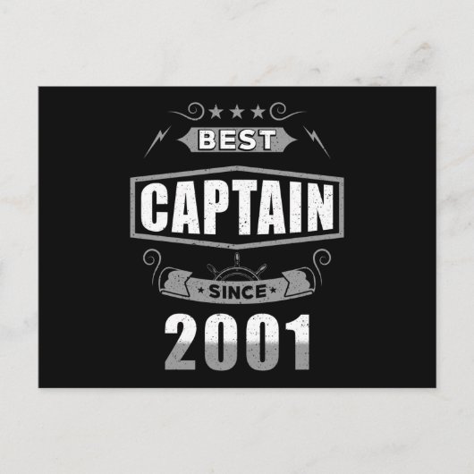 Captain's Birthday Best Captain Since 2001 Postkarte (Vorderseite)