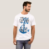 Captain's Code - hart arbeiten, Wildes T-Shirt für (Vorne ganz)