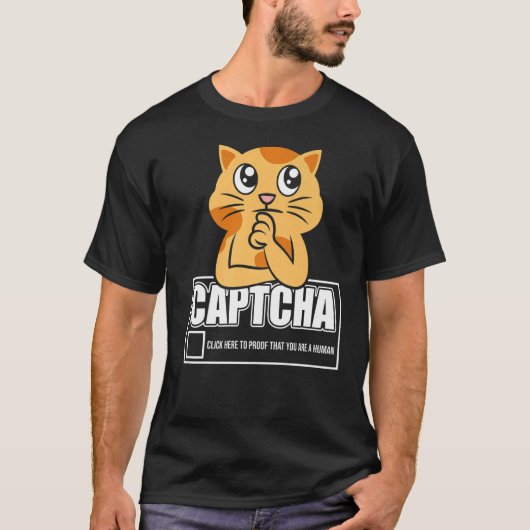 Captcha Cat Robot T-Shirt (Vorderseite)