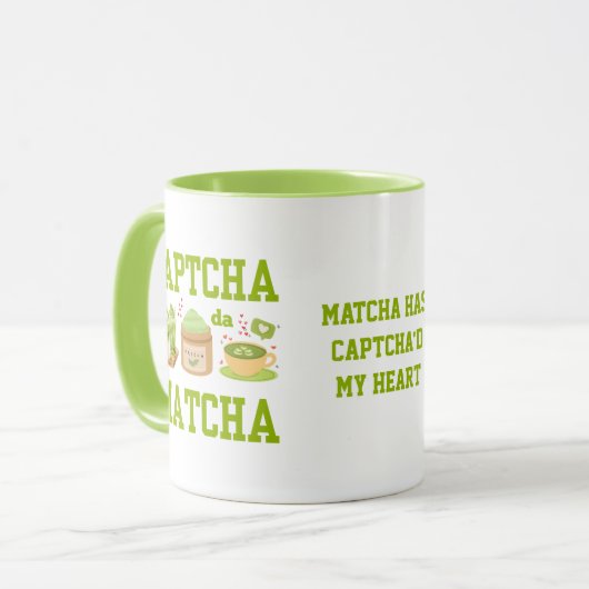 CAPTCHA DA MATCHA Fun Latte Drinker Tasse (Vorderseite Links)