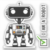 Captcha Robot - Ich bin ein Roboter Aufkleber (Vorderseite)