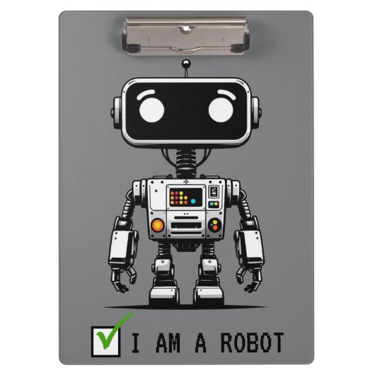 Captcha Robot - Ich bin ein Roboter Klemmbrett (Vorderseite)