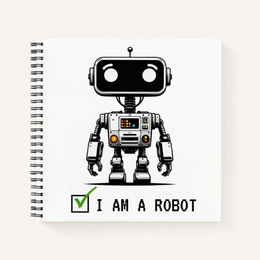 Captcha Robot - Ich bin ein Roboter Notizblock (Vorderseite)