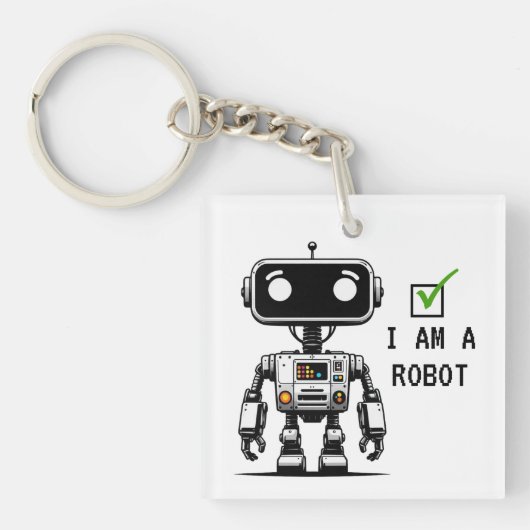 Captcha Robot - Ich bin ein Roboter Schlüsselanhänger (Vorderseite)