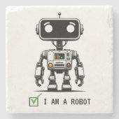 Captcha Robot - Ich bin ein Roboter Steinuntersetzer (Vorderseite)