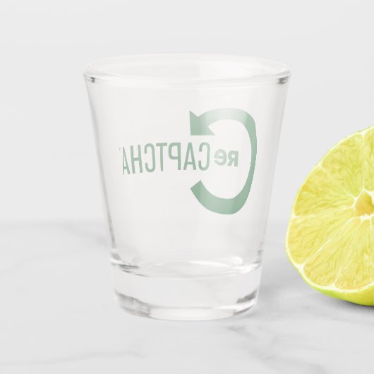CAPTCHA Shot Glass - Bot-Blocking Barware Schnapsglas (Rückseite)