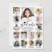 Captioned Photo Collage Modern Script Graduation Ankündigung (Vorderseite)