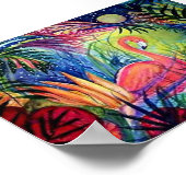 Captiva Flamingo Mitternacht Poster (Ecke)