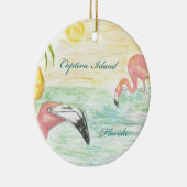 Captiva Insel-Flamingo-Florida-Kunst Keramik Ornament (Rechts)