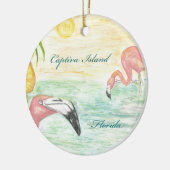 Captiva Insel-Flamingo-Florida-Kunst Keramik Ornament (Links)