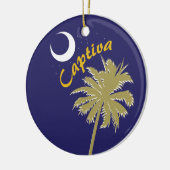 Captiva Insel-Nacht mit Palme Keramik Ornament (Links)