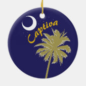 Captiva Insel-Nacht mit Palme Keramik Ornament (Hinten)