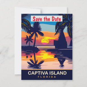 Captiva Island, Florida, Reise-Postkarte,  Save The Date