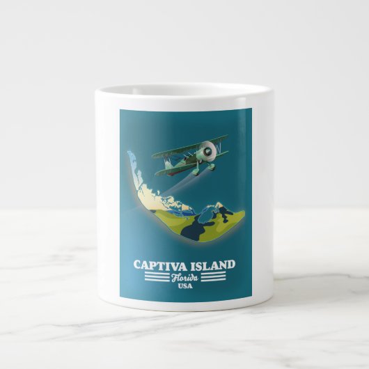 Captiva Island Florida USA Karte Jumbo-Tasse (Vorderseite)