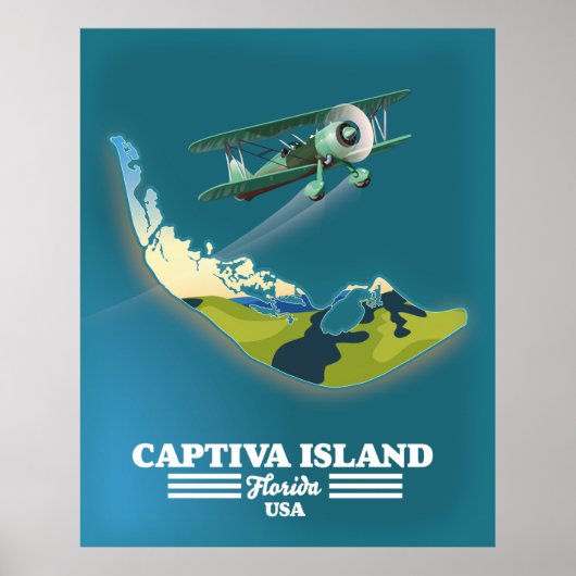 Captiva Island Florida USA Karte Poster (Vorne)