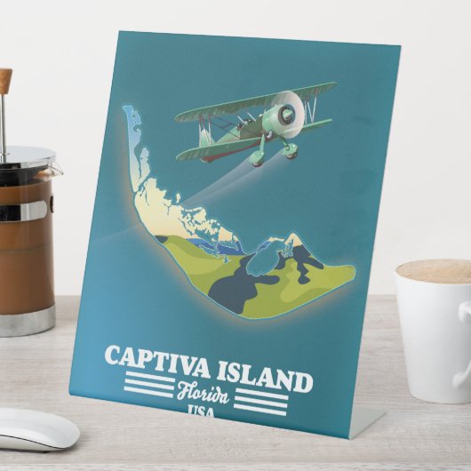 Captiva Island Florida USA Karte Sockelschild (In Situ)