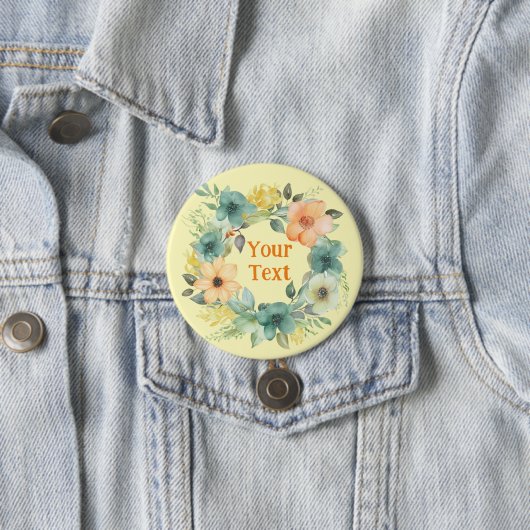 Captivating Blue Blume Wreath Lapel Emblem Button (Beispiel)