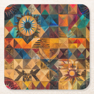 Captivating Blue "Inherited Artistry" Square Coast Rechteckiger Pappuntersetzer