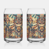 Captivating Blue "Mesoamerican Motif" 16oz Can Gla Dosenglas (Links)