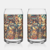 Captivating Blue "Mesoamerican Motif" 16oz Can Gla Dosenglas (Rückseite)