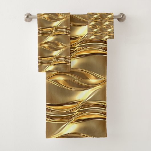 Captivating gold pattern badhandtuch set (Insitu)