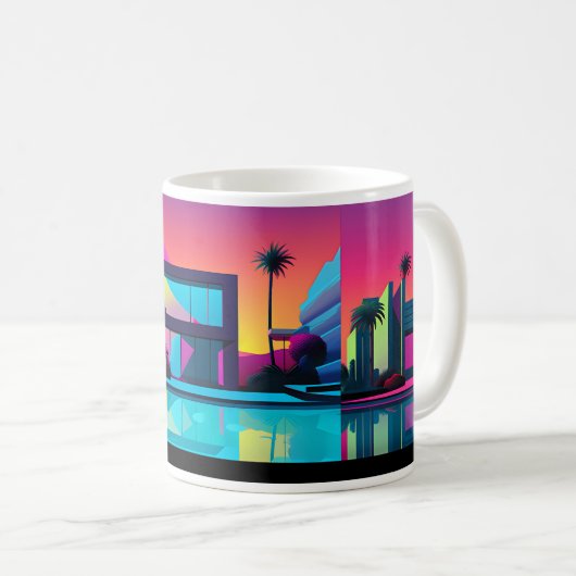 Captivating Illustration of a Gebäude in Pop Art Kaffeetasse (VorderseiteRechts)