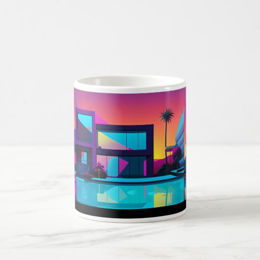 Captivating Illustration of a Gebäude in Pop Art Kaffeetasse (Mittel)