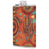 Captivating Navy "Intricate Echoes" 8oz Flask Flachmann (Links)