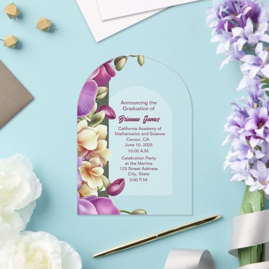 Captivation Orchids Akryllischer Abschluss Einladu Acryleinladungen (Insitu (Hochzeit))